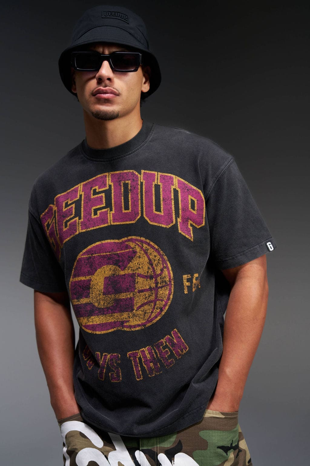 G-Ball T-Shirt Washed Black/Purple